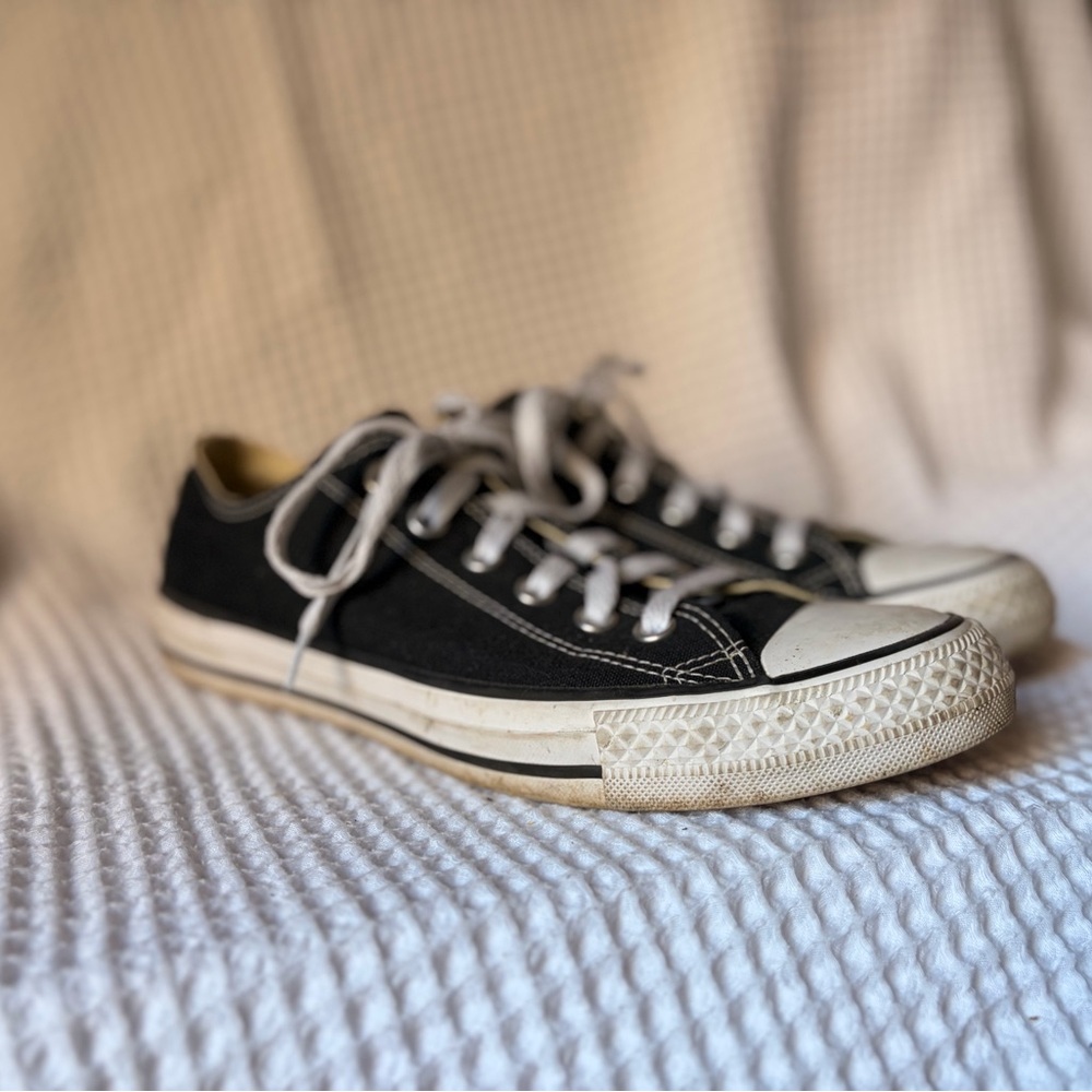 Converse Low-Top Canvas Sneakers in Black and White